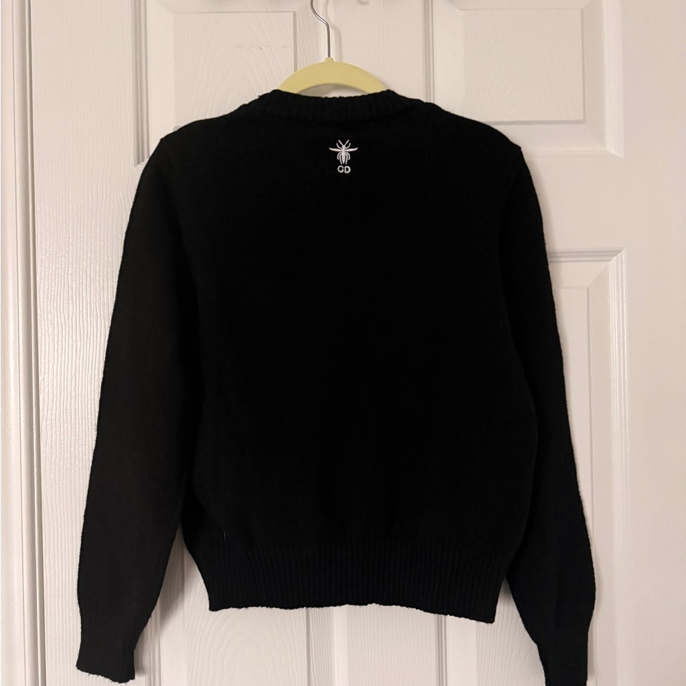 Dior Black Wool/ Cashmere Sweater with Rose-Gold Embellished Star - Picture 3 of 7